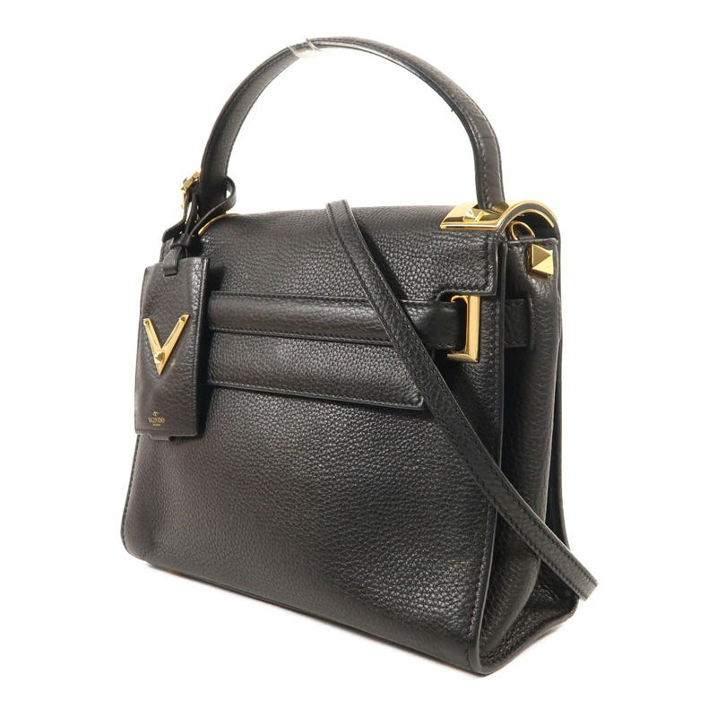 Valentino 牛皮皮革2 Way Shoulder金扣手挽肩背兩用袋-2