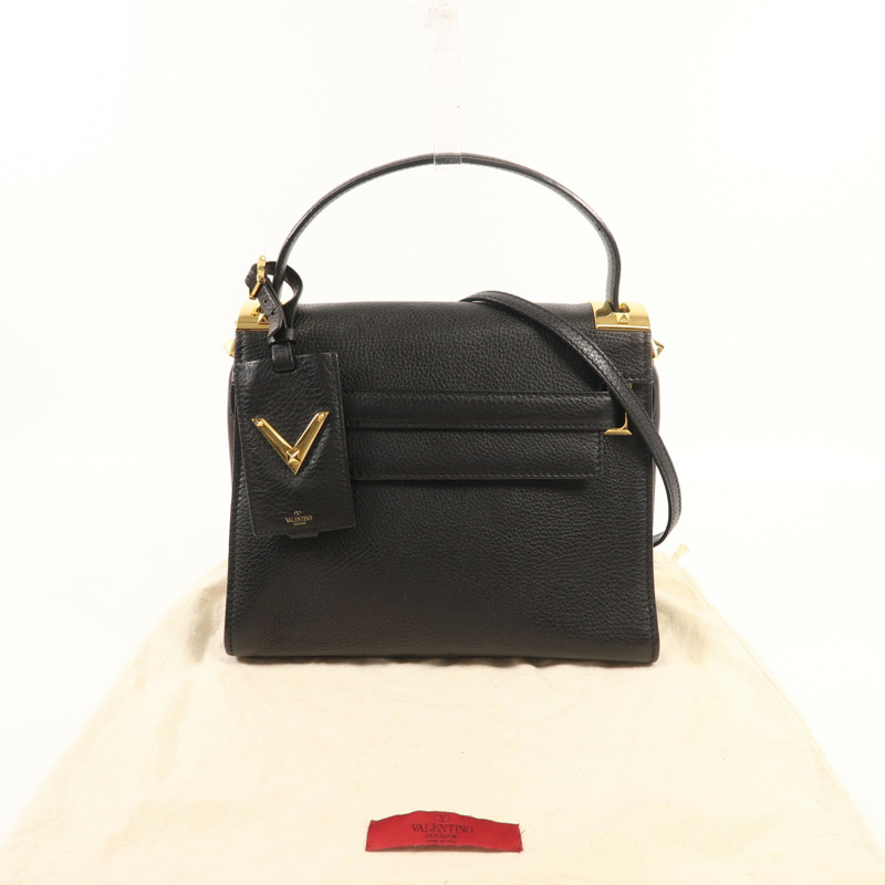 Valentino 牛皮皮革2 Way Shoulder金扣手挽肩背兩用袋-8