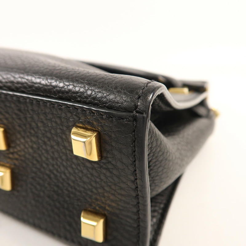 Valentino 牛皮皮革2 Way Shoulder金扣手挽肩背兩用袋-9