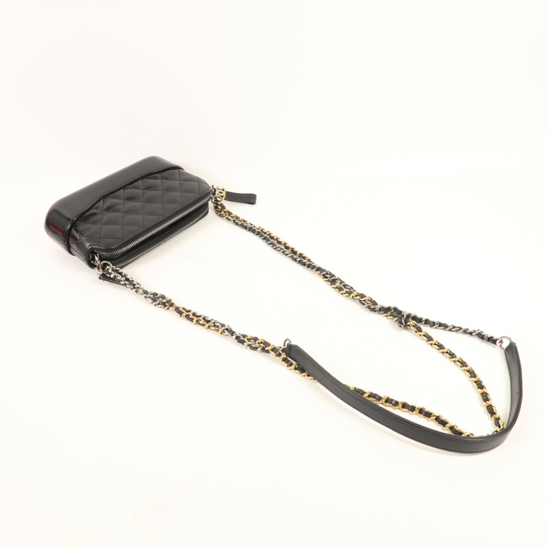 CHANEL 牛皮皮革Gabrielle Wallet On Chain鏈帶肩背袋-10