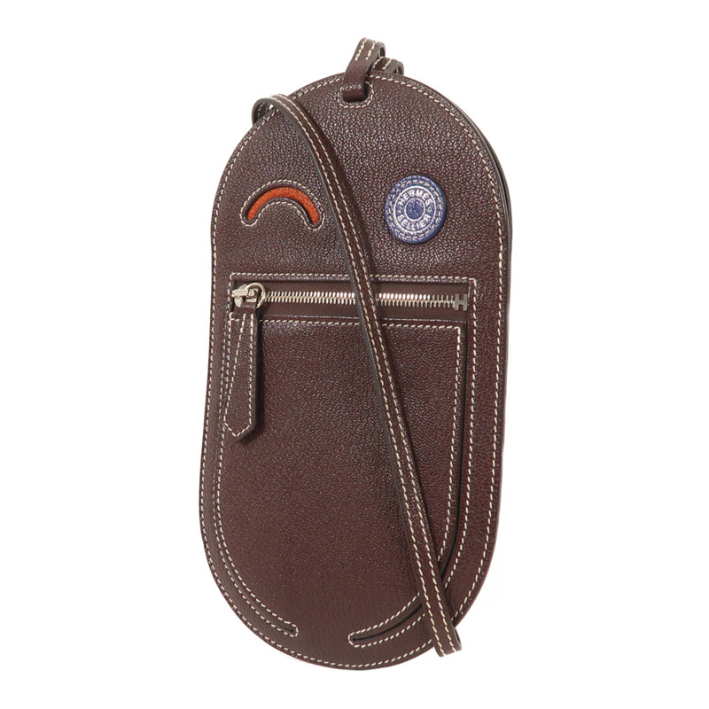 HERMES Mysore皮革In The Loop Phone To Go Wink GM銀扣肩背袋Rouge Sellier-2