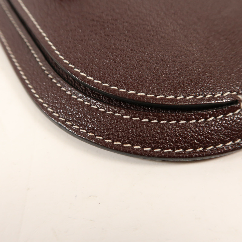 HERMES Mysore皮革In The Loop Phone To Go Wink GM銀扣肩背袋Rouge Sellier-10