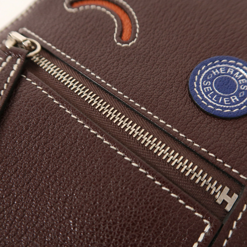 HERMES Mysore皮革In The Loop Phone To Go Wink GM銀扣肩背袋Rouge Sellier-13