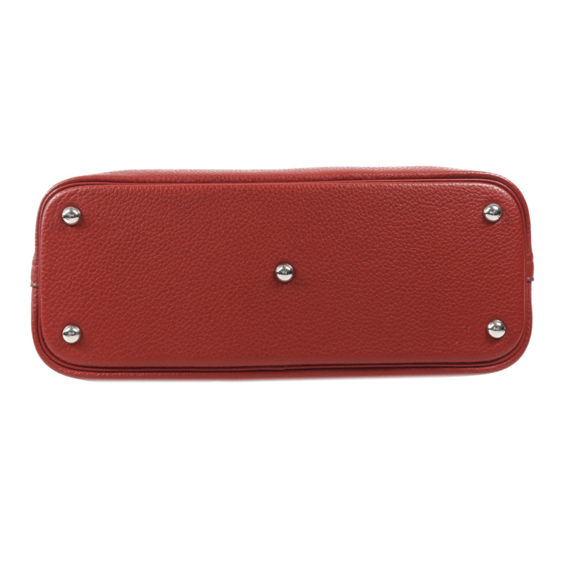 HERMES Clemence皮革Bolide 31銀扣手挽肩背兩用袋Vermillon-3