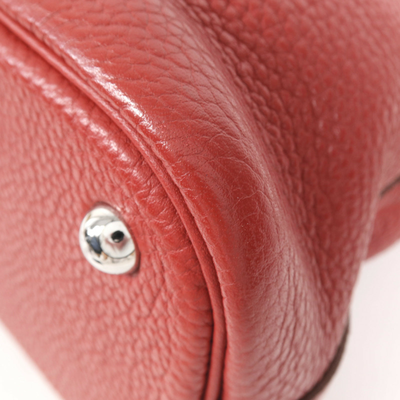 HERMES Clemence皮革Bolide 31銀扣手挽肩背兩用袋Vermillon-11