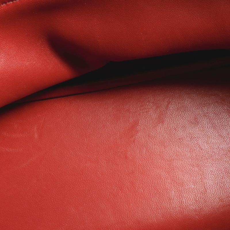 HERMES Clemence皮革Bolide 31銀扣手挽肩背兩用袋Vermillon-17