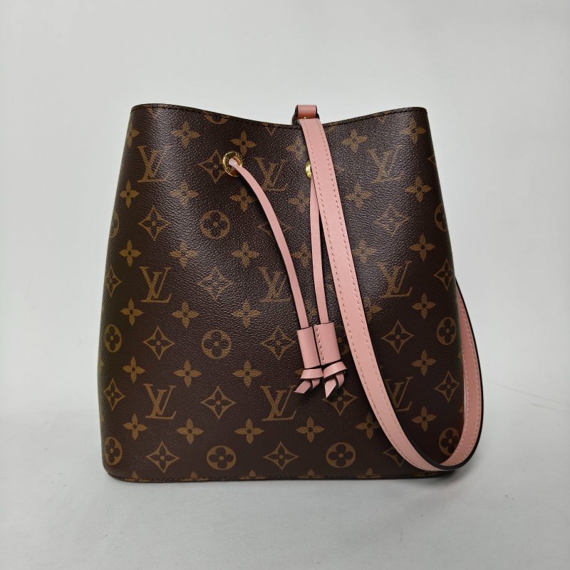 LOUIS VUITTON NÉONOÉ水桶包中號26粉色內裏老花PVC金扣晶片肩背包-0