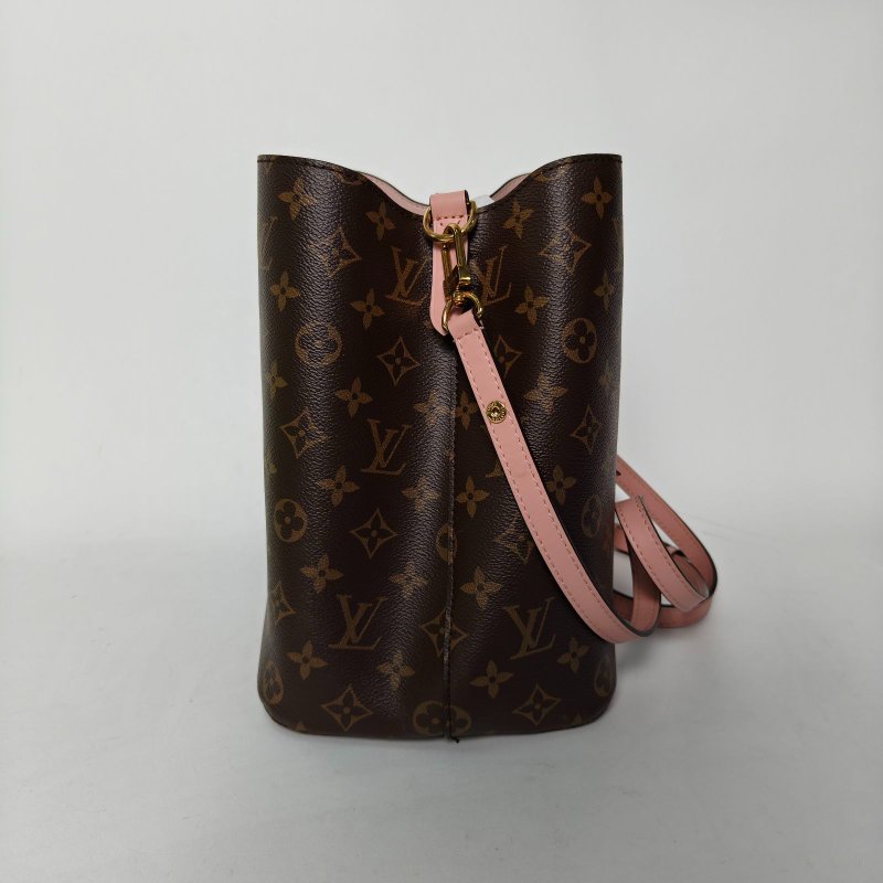 LOUIS VUITTON NÉONOÉ水桶包中號26粉色內裏老花PVC金扣晶片肩背包-1