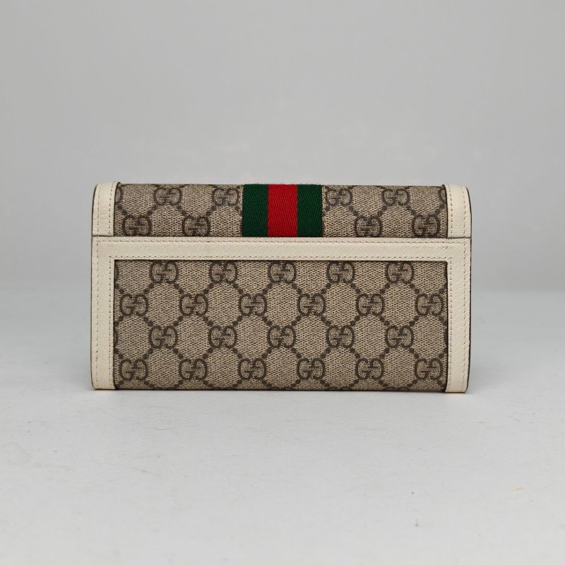 GUCCI 老花PVCQueenMargaret瑪格麗特蜜蜂長款錢包肩背包-2