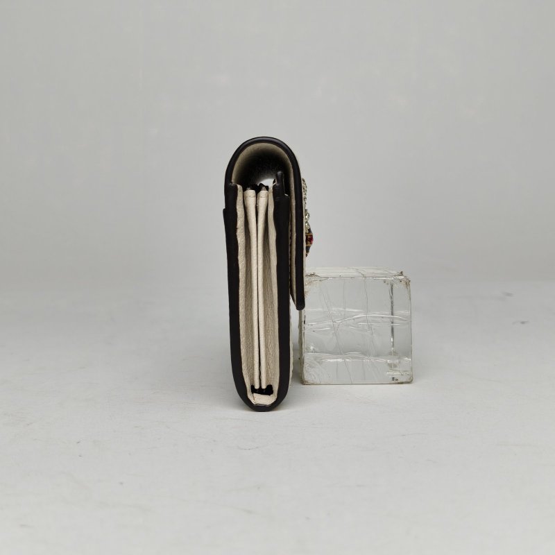 GUCCI 老花PVCQueenMargaret瑪格麗特蜜蜂長款錢包肩背包-3