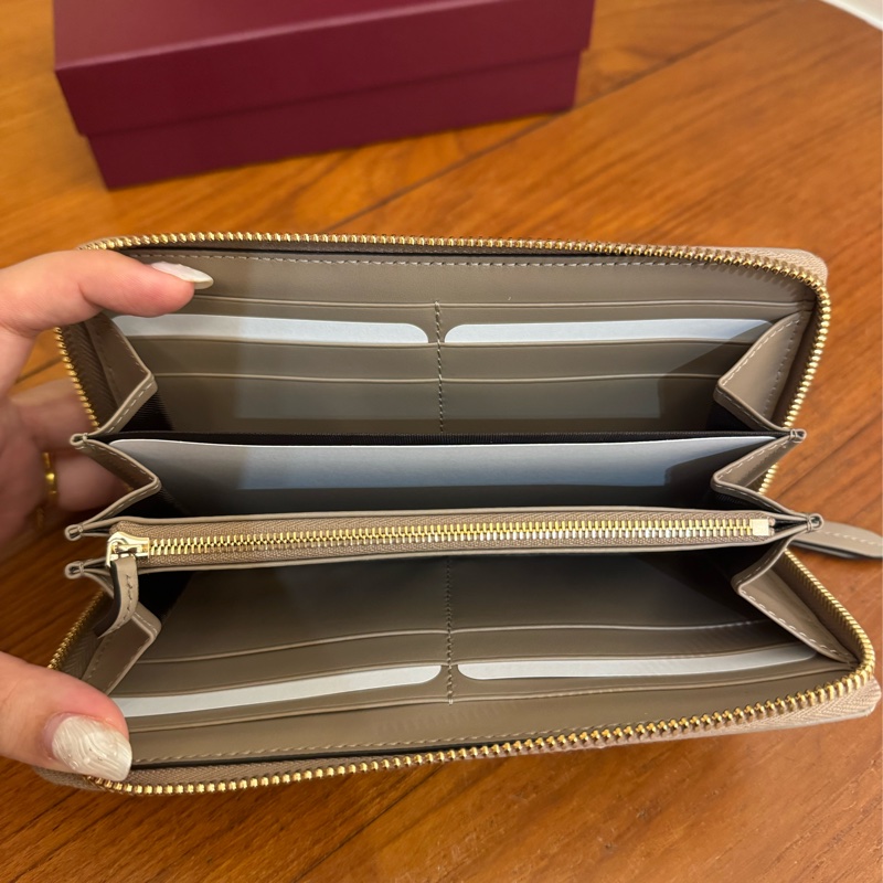 Gucci藕粉色金雙G marmontㄇ拉長夾-13