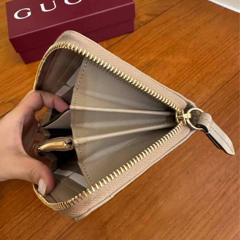 Gucci藕粉色金雙G marmontㄇ拉長夾-14