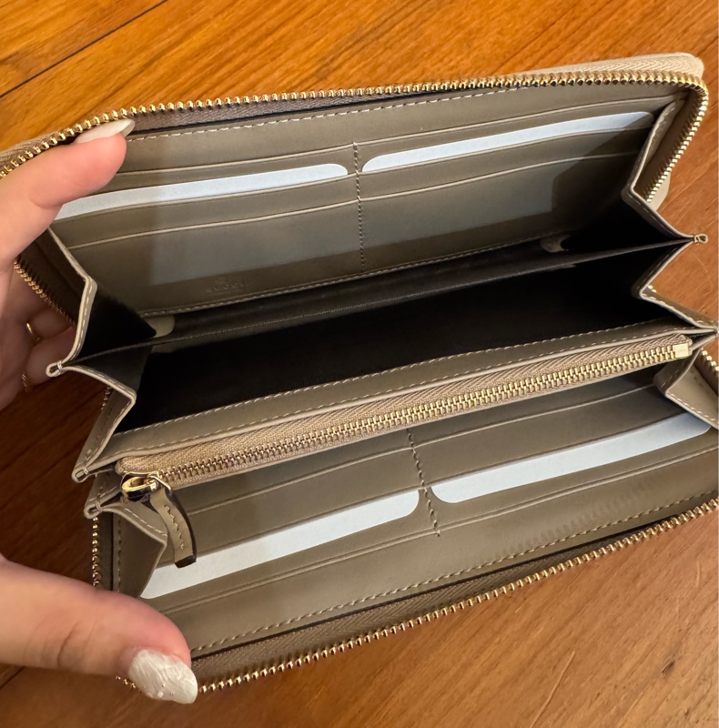 Gucci藕粉色金雙G marmontㄇ拉長夾-17