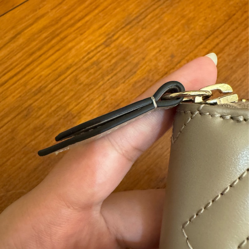 Gucci藕粉色金雙G marmontㄇ拉長夾-23