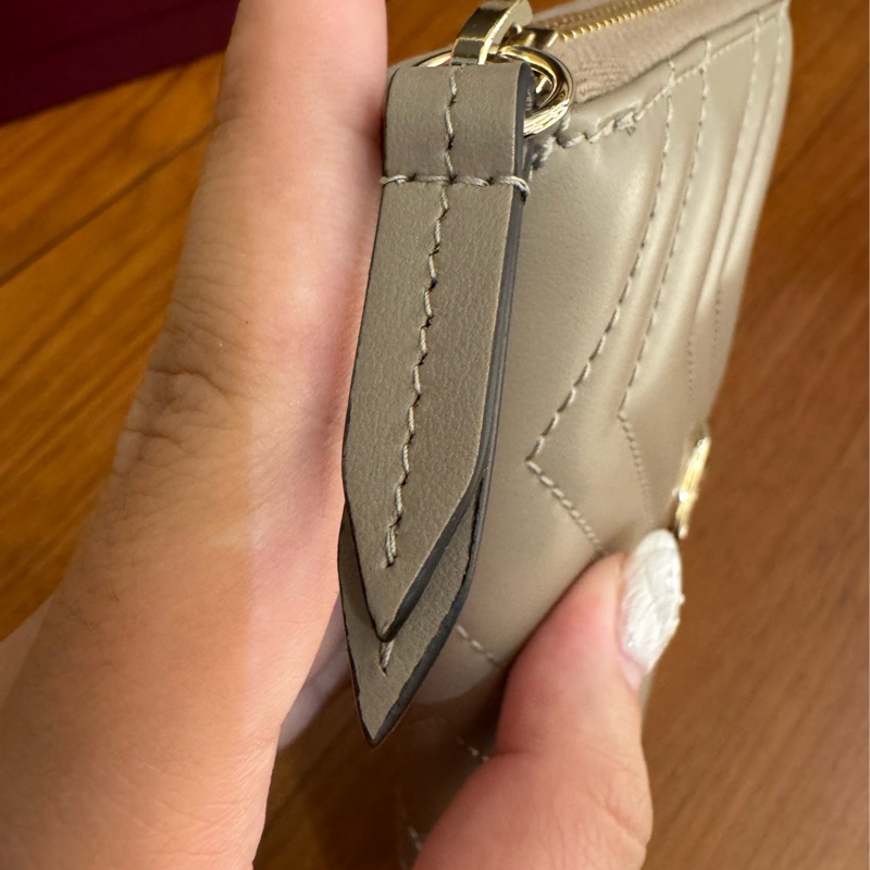 Gucci藕粉色金雙G marmontㄇ拉長夾-24