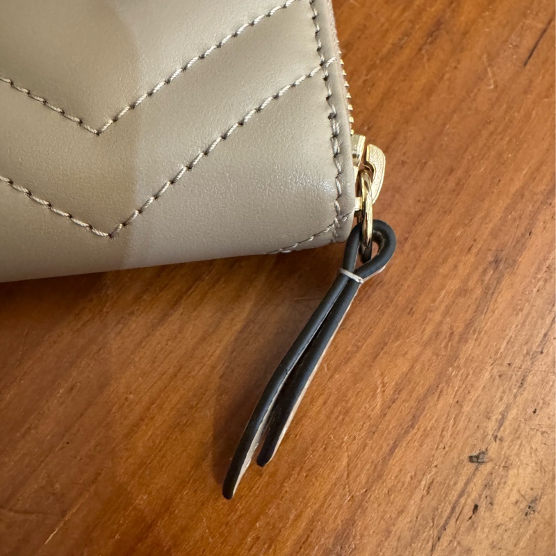 Gucci藕粉色金雙G marmontㄇ拉長夾-25