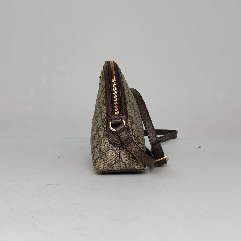 GUCCI Ophidia貝殼包小號23.5烏木色PVC金扣肩背包-1