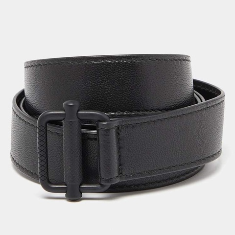 Bottega Veneta 黑色 細扣 金屬 皮帶 腰帶