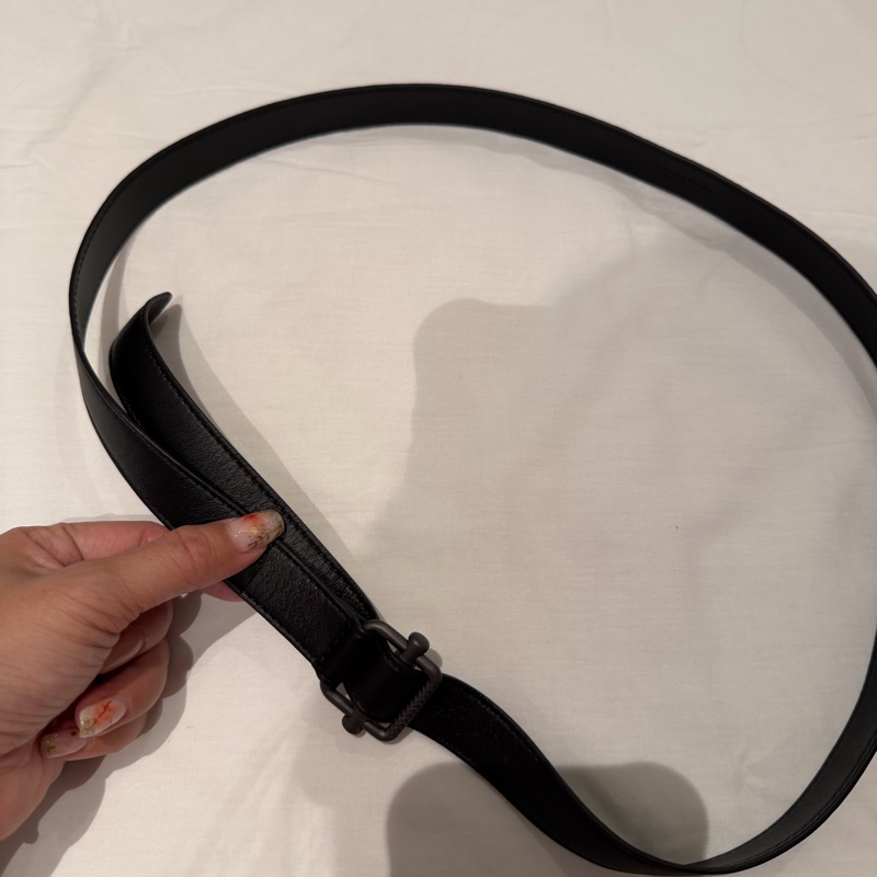 Bottega Veneta 黑色 細扣 金屬 皮帶 腰帶-9