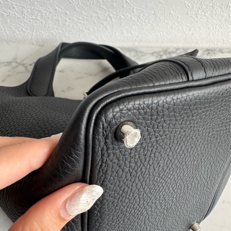 Hermes黑色銀釦picotin18-5