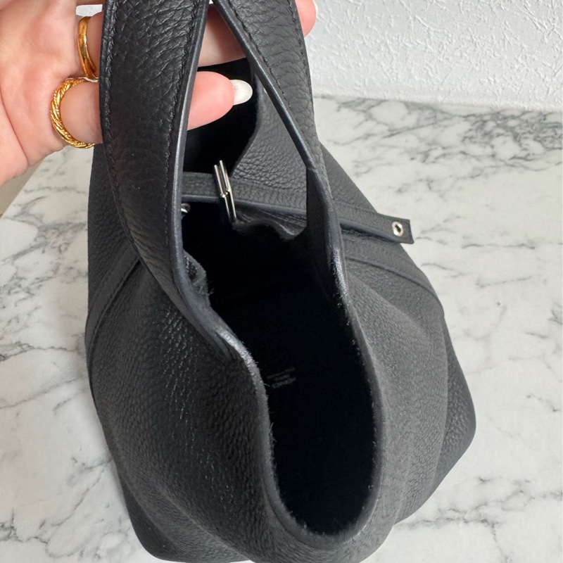 Hermes黑色銀釦picotin18-10