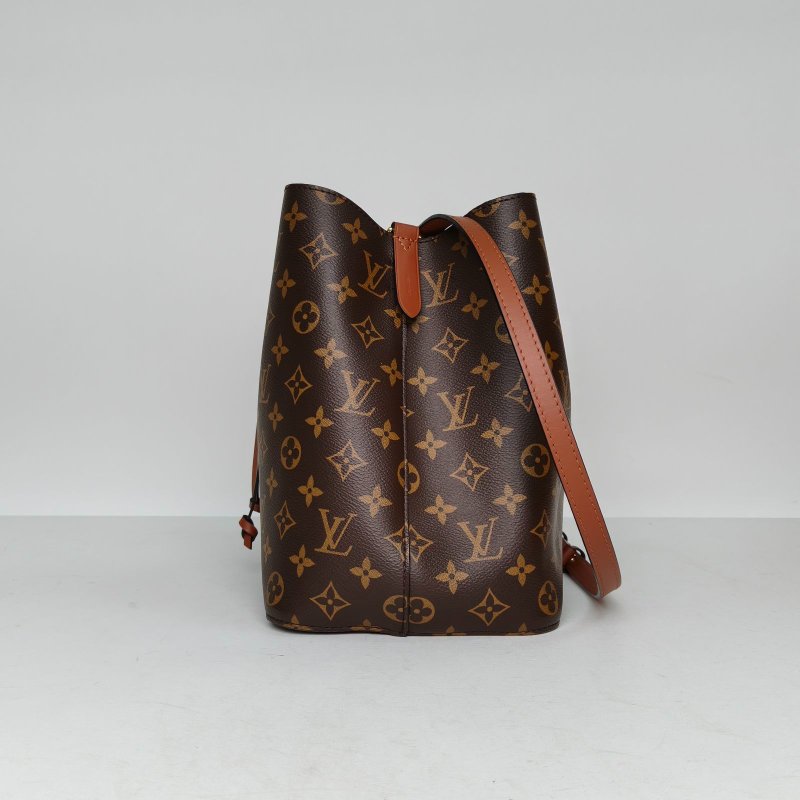 LOUIS VUITTON NÉONOÉ水桶包中號26棕色內裏老花PVC金扣晶片肩背包-1