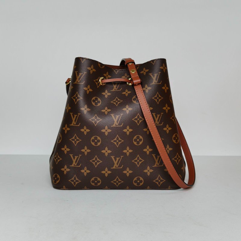 LOUIS VUITTON NÉONOÉ水桶包中號26棕色內裏老花PVC金扣晶片肩背包-2