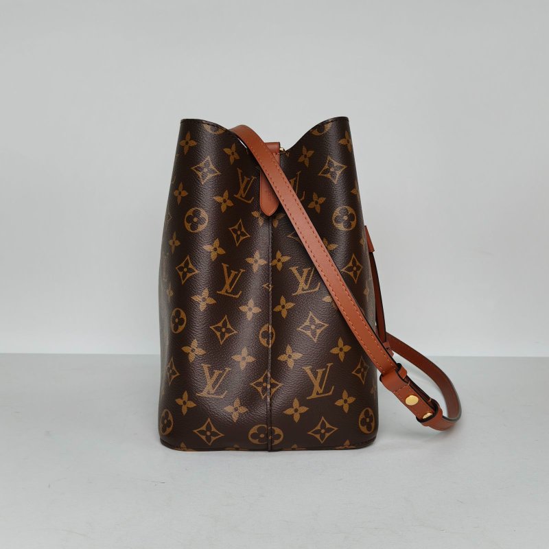 LOUIS VUITTON NÉONOÉ水桶包中號26棕色內裏老花PVC金扣晶片肩背包-3