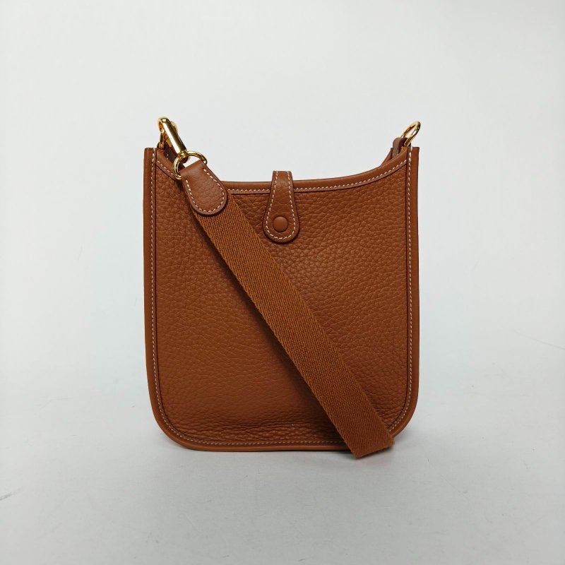 HERMES EvelyneMini1637金棕色TC皮K2025金扣肩背包-0