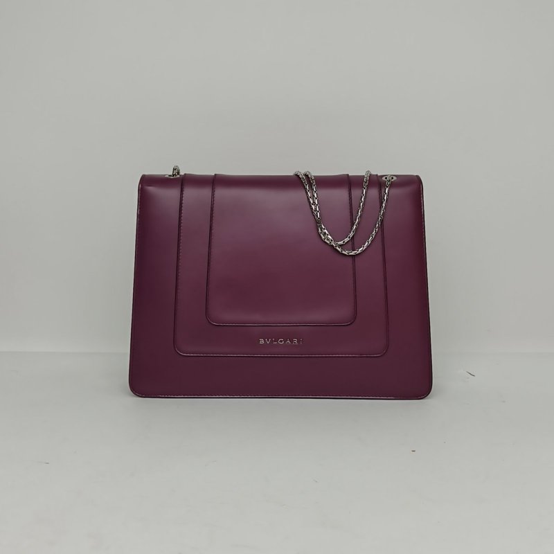 BVLGARI 紫色牛皮蛇頭包方板30肩背包-2