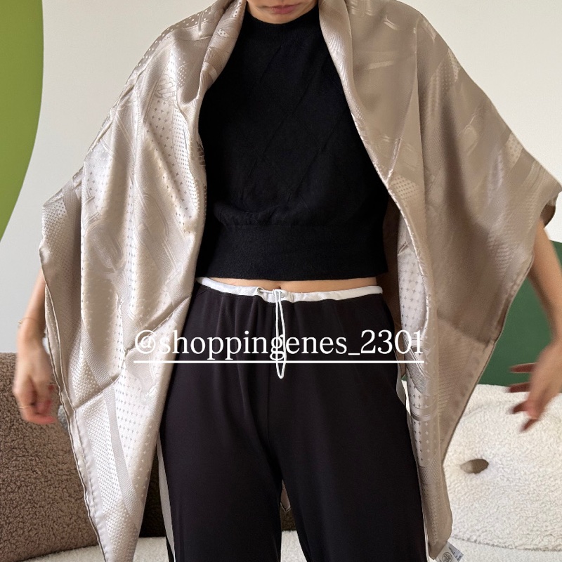 愛馬仕 Hermes 全新品 全真絲 140大方巾 披肩-2