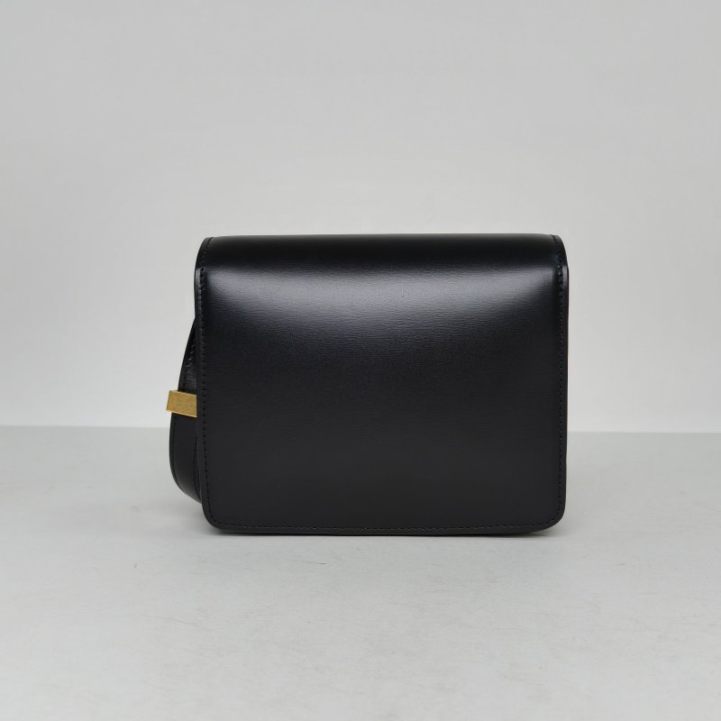CELINE ClassicBox小號黑色牛皮金扣肩背包-2