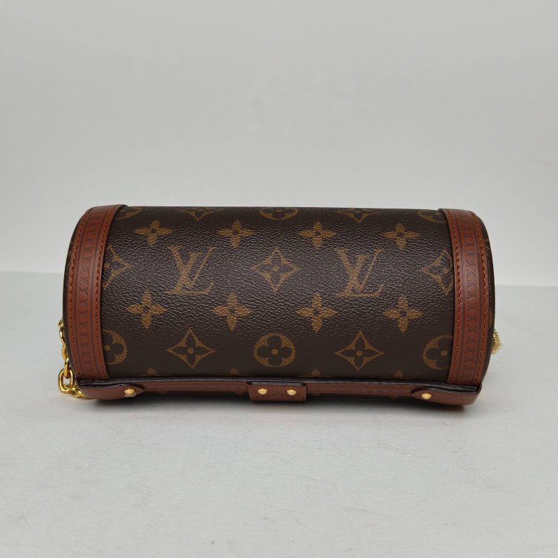 LOUIS VUITTON PAPILLON巴比龍TRUNK鏈條圓桶包老花PVC晶片肩背包-4