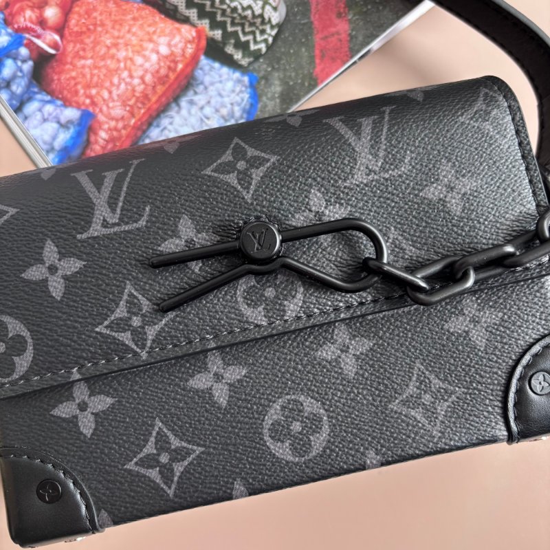 ::LOUIS VUITTON:: LV M81783 Steamer 黑色花紋方型箱包 斜背包 男包-1
