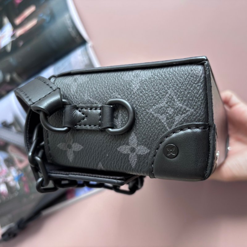 ::LOUIS VUITTON:: LV M81783 Steamer 黑色花紋方型箱包 斜背包 男包-5