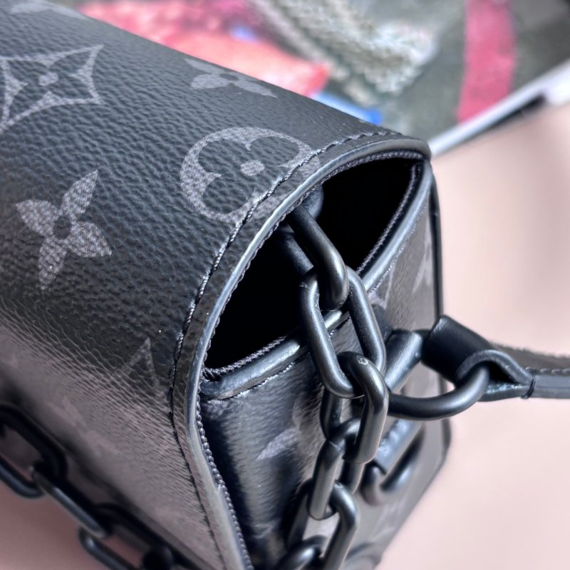 ::LOUIS VUITTON:: LV M81783 Steamer 黑色花紋方型箱包 斜背包 男包-11