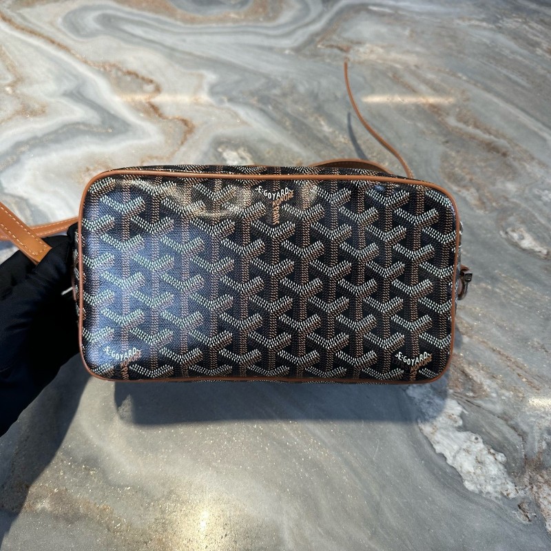 Goyard 黑色老花相機包彩繪版斜背包肩背包-6
