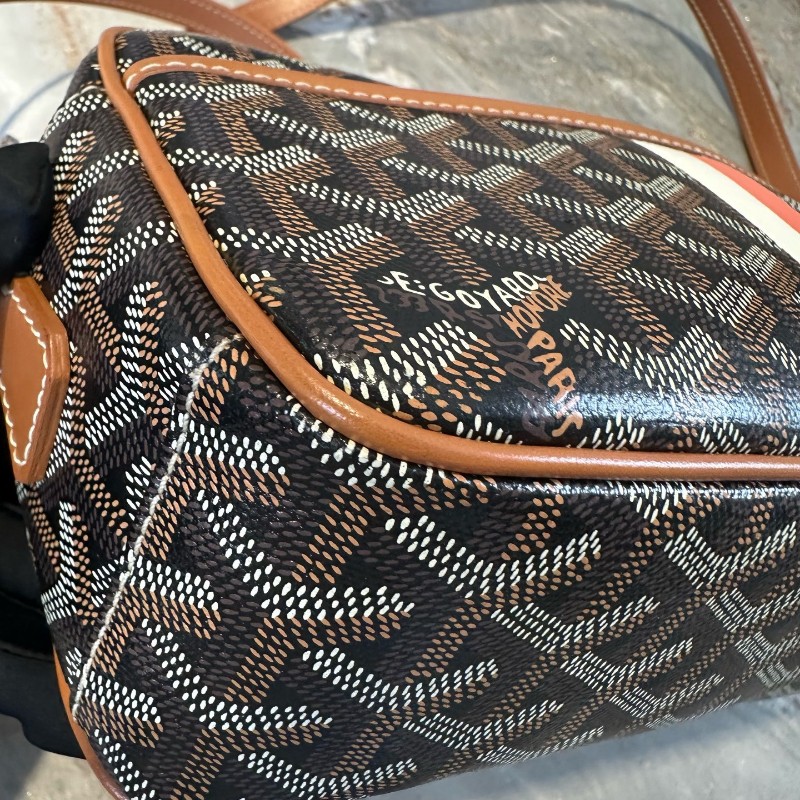 Goyard 黑色老花相機包彩繪版斜背包肩背包-8