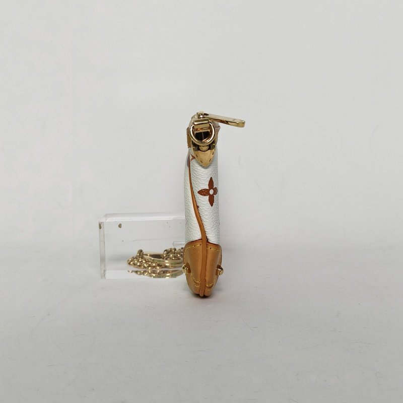 LOUIS VUITTON 中古mini麻將包白三彩PVC金扣2012肩背包-3