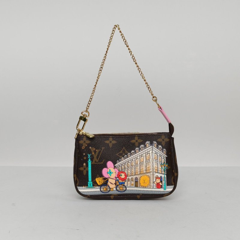 LOUIS VUITTON PochetteAccessoiresMini小麻將包老花PVC202222年聖誕限定款肩背包-0