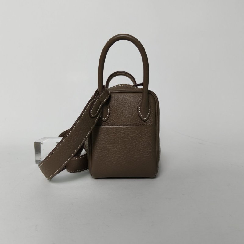 HERMES LindyMini18大象灰TC皮W刻金扣肩背包-1