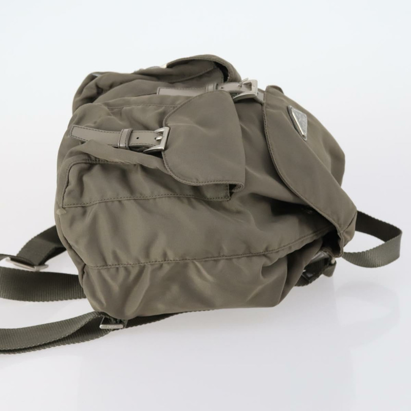 【日本直送】PRADA 雙肩包 尼龍 灰色 銀色 Auth bs30075-2