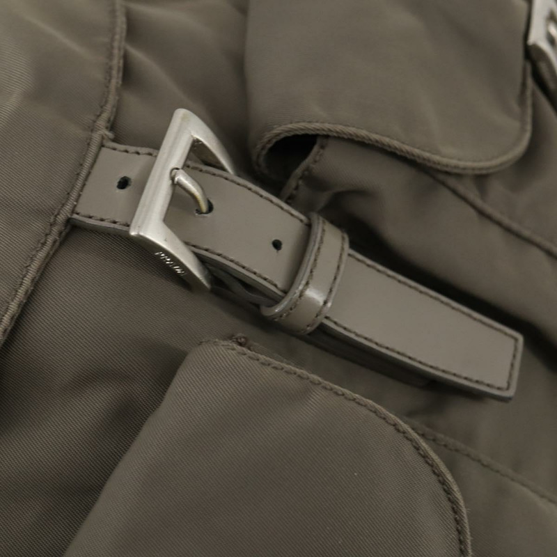 【日本直送】PRADA 雙肩包 尼龍 灰色 銀色 Auth bs30075-19