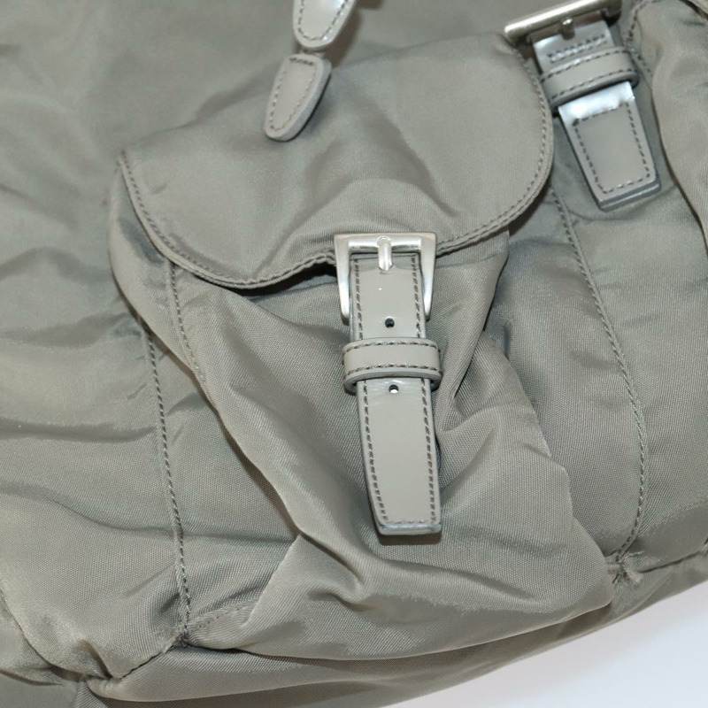 【日本直送】PRADA 雙肩包 尼龍 灰色 銀色 Auth bs30075-24