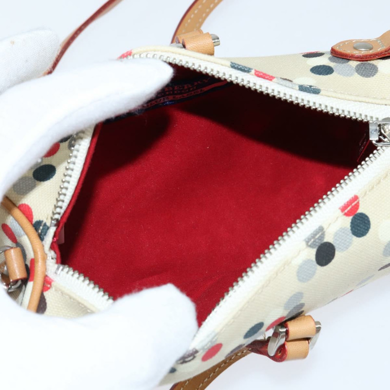 【日本直送】BURBERRY 手提包 帆布 兩用 米色 銀色 正品 146487-10