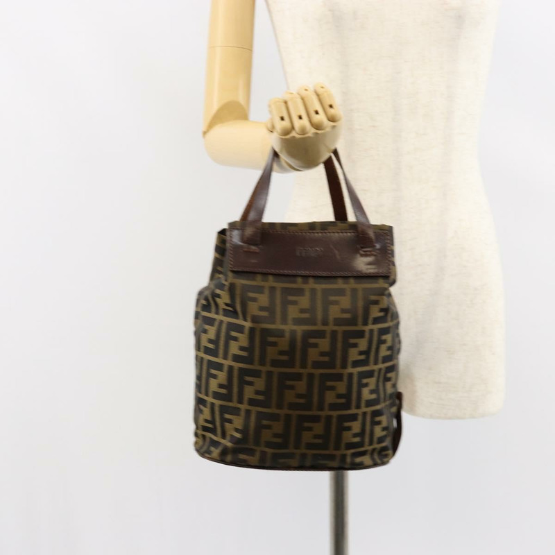 【日本直送】FENDI Zucca帆布手提包 黑色 棕色 正品 149109-19