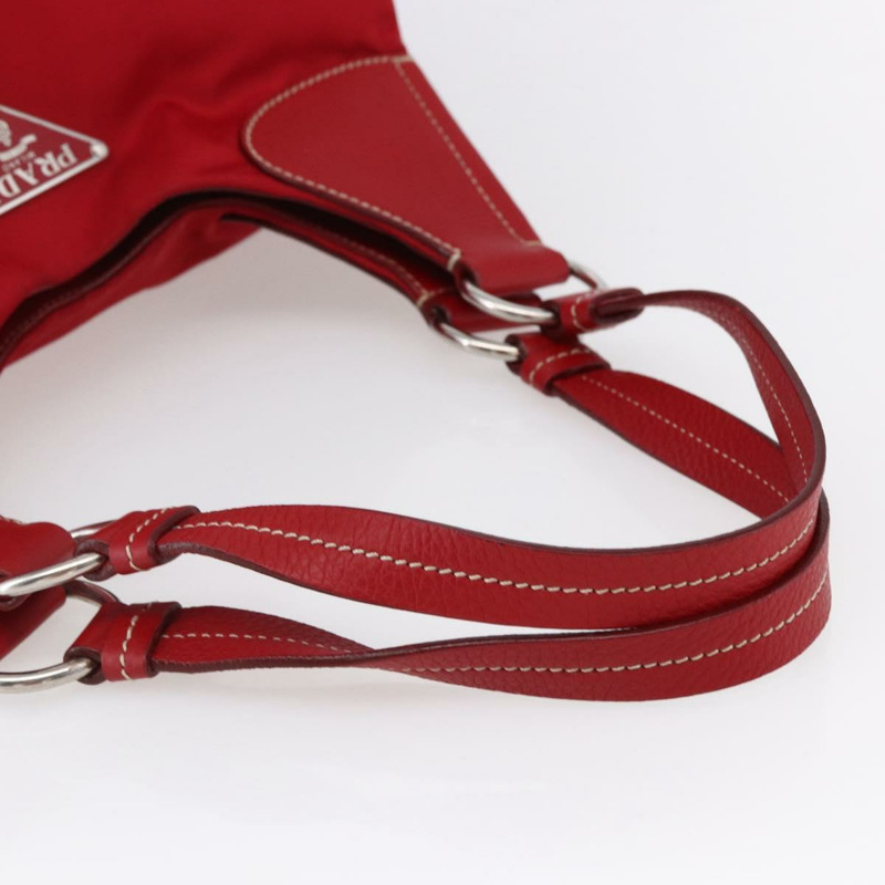 【日本直送】PRADA 單肩包 尼龍皮革 紅色 銀色 正品 148785V-6