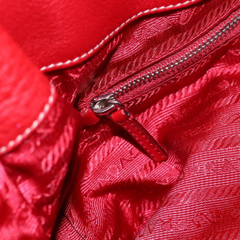 【日本直送】PRADA 單肩包 尼龍皮革 紅色 銀色 正品 148785V-17