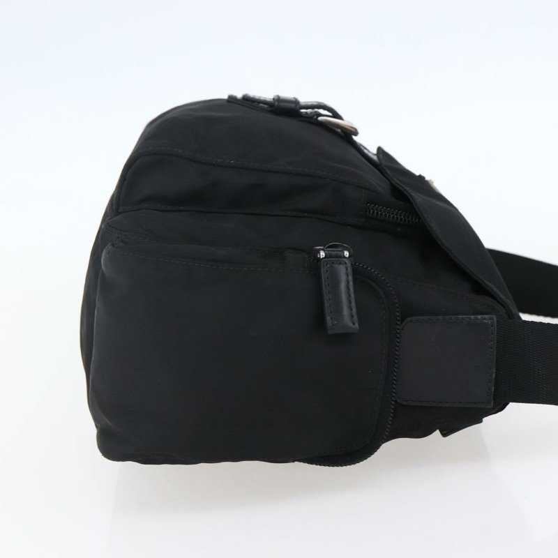 【日本直送】PRADA 尼龍黑色銀色單肩包 Auth 148792V-3
