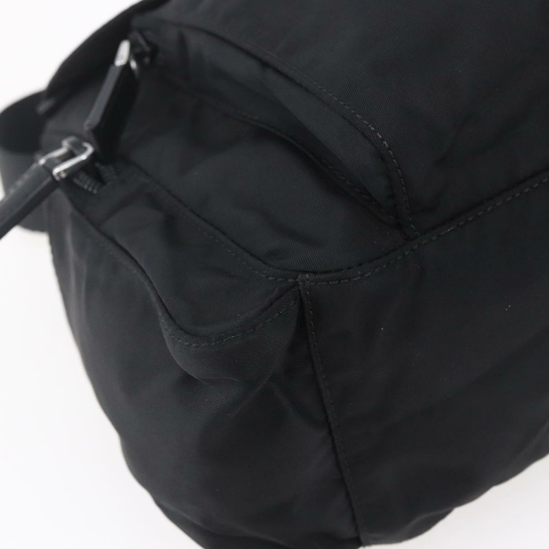 【日本直送】PRADA 尼龍黑色銀色單肩包 Auth 148792V-14